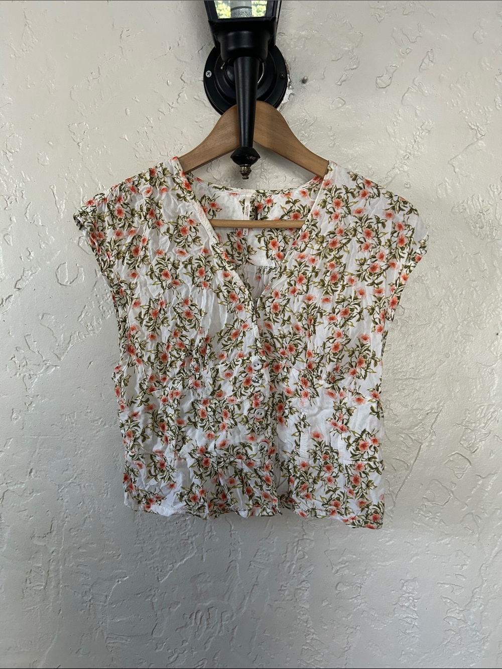 Free People Floral Sleeveless Blouse